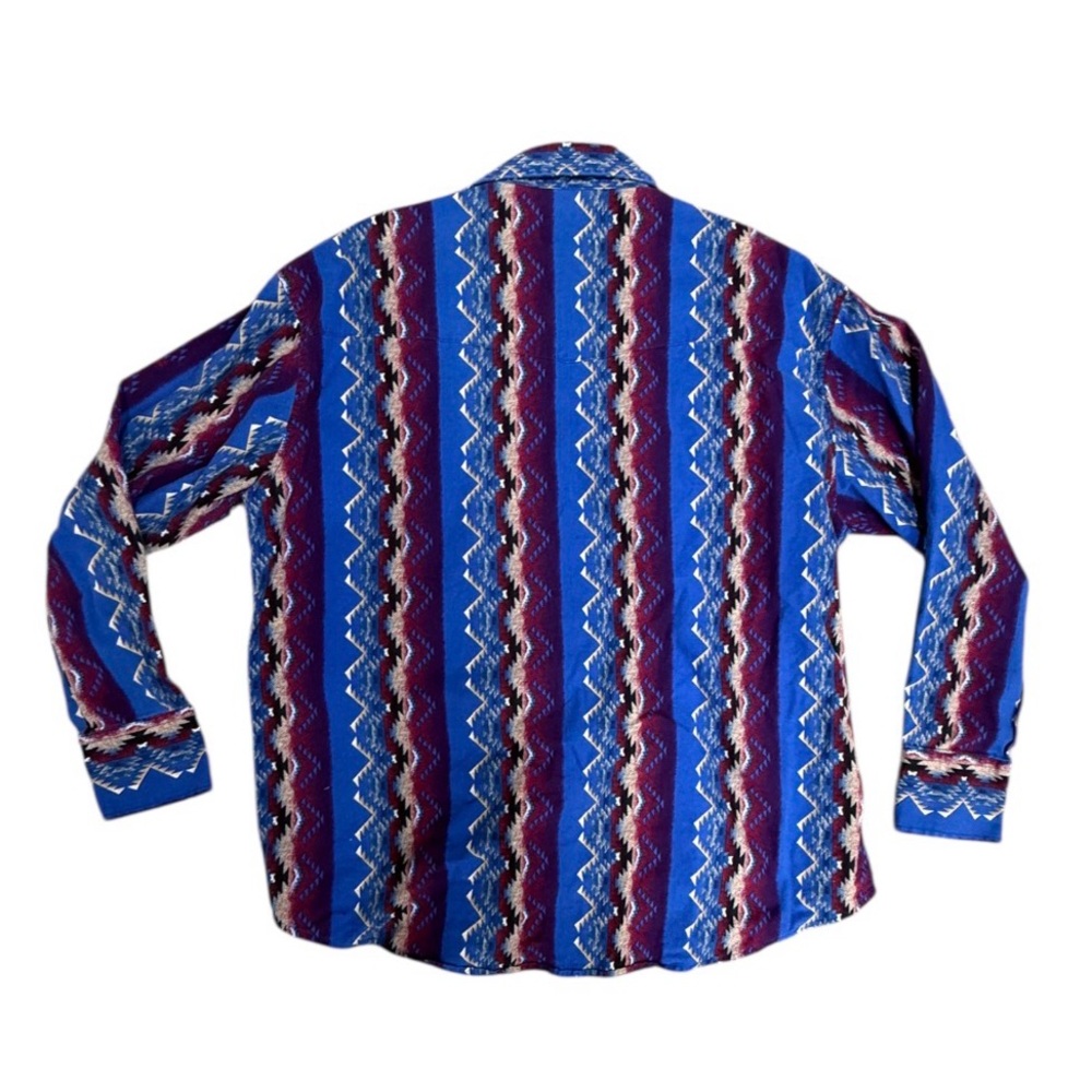 Vintage Wrangler Pearl Snap Tribal/Aztec Pattern Shirt - Picture 2 of 6
